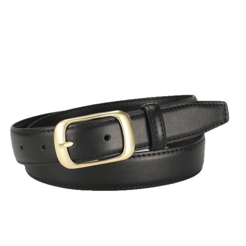 Женский модный тонкий пояс из ПУ кожи с акцентом на талию - Черный (Универсальный и модный) 105 cm