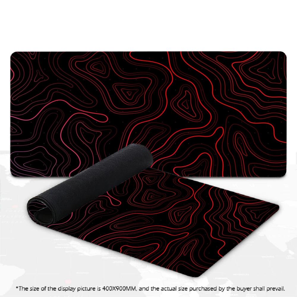 Abstract Topography Line Art Large XXL Mouse Pad Non-Slip Rubber Gaming Keyboard Deskmat Overlocked Game Table Accessories