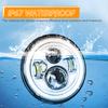Universal 7" Round Head Light 7 Inch Motorcycle LED Headlight H4 Lamp Hi/Lo Beam Turn Signal For Cafe Racer Bobber Honda