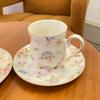 Tazza da Caffè in Ceramica con Fiori Rottti Vintage Inglese Set Tazza da Tè Camelia Pomeridiana Tazza in Ceramica di Lusso Leggero Phnom Penh Tazza da Cucina