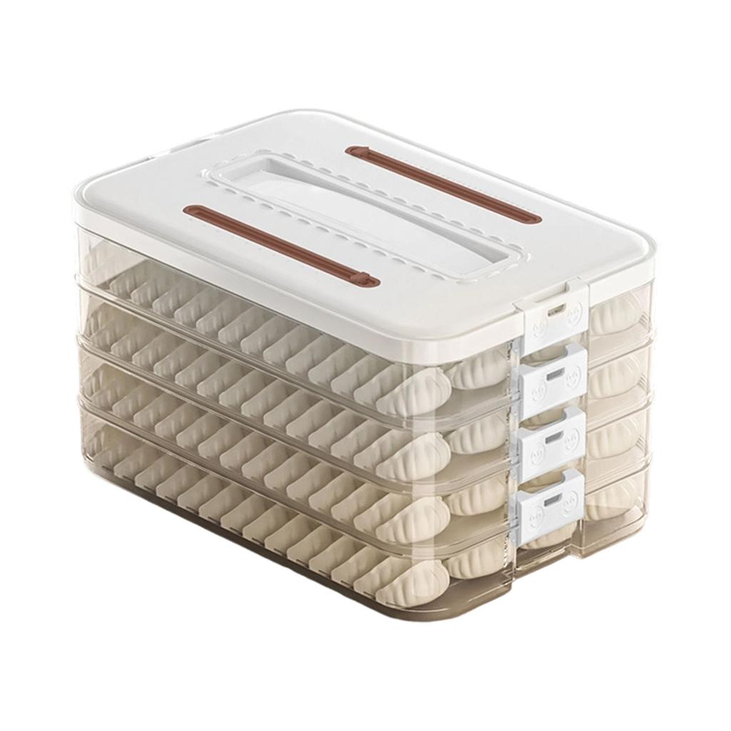 Multilayer Kitchen Freezer Box Sealed Stackable Design For Dumplings Wonton Iced Food Storage