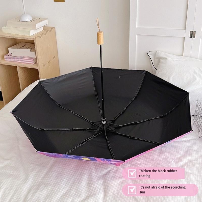 Cartoon Cat Pink Folding Umbrella Professional Sun Protection And UV Protection Umbrella Dual use of Rain and Sunny Automatic