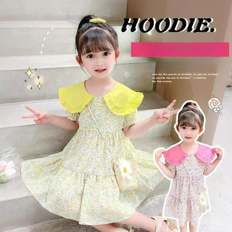 Girls' Summer Western Style Dress, Baby Floral Dress, Summer Dress, 3-year-old Girl, Princess Dress