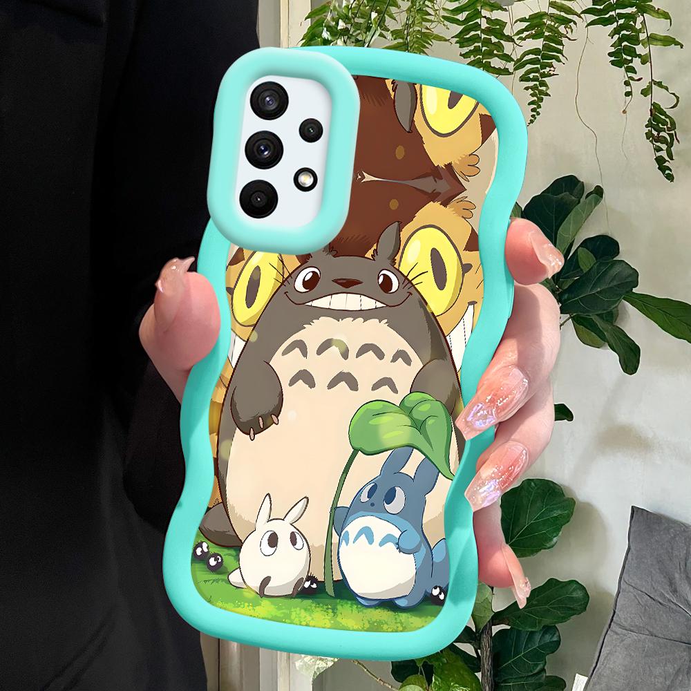 Painted Pattern Big Wave Edge Soft Silicone Material Macaron Phone Case Shockproof Protective Rubber Casing for Samsung Xiaomi Poco Redmi