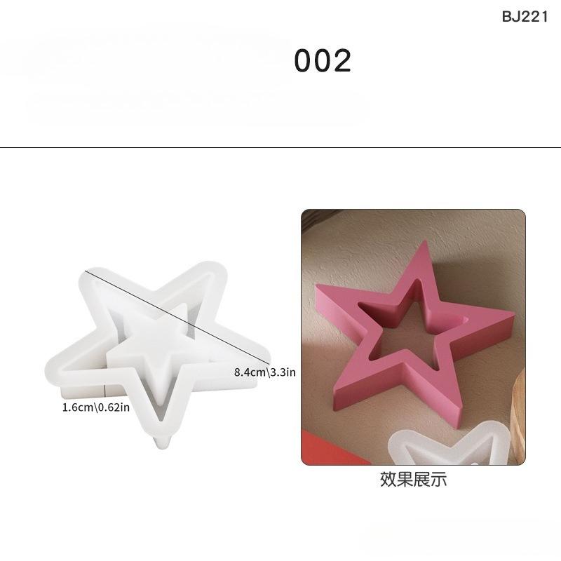1Pc DIY Epoxy Mould Hollow Star Decoration Table Mould Hollow Large Medium and Small Pentagram Silicone Mould