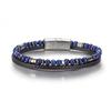 Original New Stainless Steel Lapis Lapis Lapis Stone Bead Bracelet Men's Natural Stone Vintage Fashion Bracelet