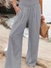 Cross2026 Women's Comfortable Cotton Linen Mid-Waist Long Pants - Casual Spring European American Style