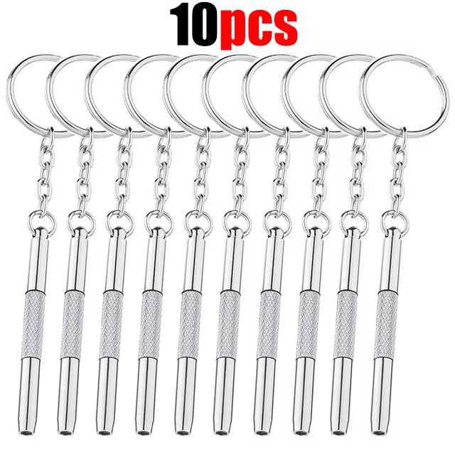 1-10Pcs Steel Glasses Screwdriver Eyeglass Screwdriver Watch Repair Kit with Keychain Portable Hand Precision Screwdriver Tools