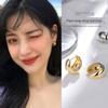 925 Sterling Silver Needle Drop Earrings for Women, High-End Luxury Plain Hoop Earrings, 2026 New European and American Style Gold Earrings