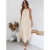 Sexy Backless Halter Dress European and American Sexy Big Backless Seaside Vacation Hanging Neck Dress Women