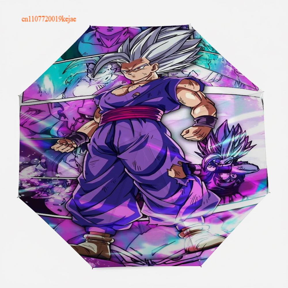 Anime Dragon Ball Vegeta Umbrella, Classic Manga Battle Scene Collage, Compact Folding Umbrella, for Cosplay & Daily Use