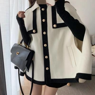 Woolen Coats Women Fashion Temperament Cloak Coat Female Oversized Outwear Ropa Mujer Solid Color Korean Sweet Jackets Tops