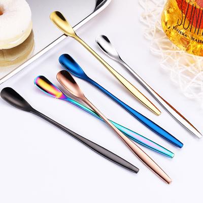 304 Stainless Steel Long Handle Stirring Spoon Coffee Tea Spoons Dessert Spoon Stirring Rod Tiny Spoon Gold Kitchen Accessories
