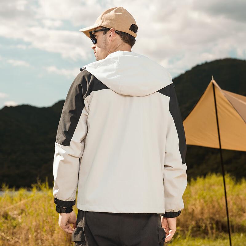 JEEP Men's Fashion Patchwork Windproof Hooded Jacket