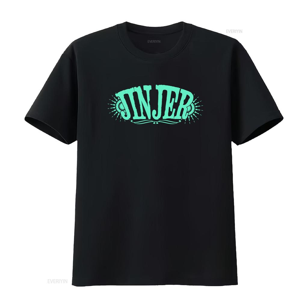 Jinjer Metalcore Band Logo Mens T Shirt Stylish Hip Hop for Adults vintage Washed Stretched designer clothes fashion