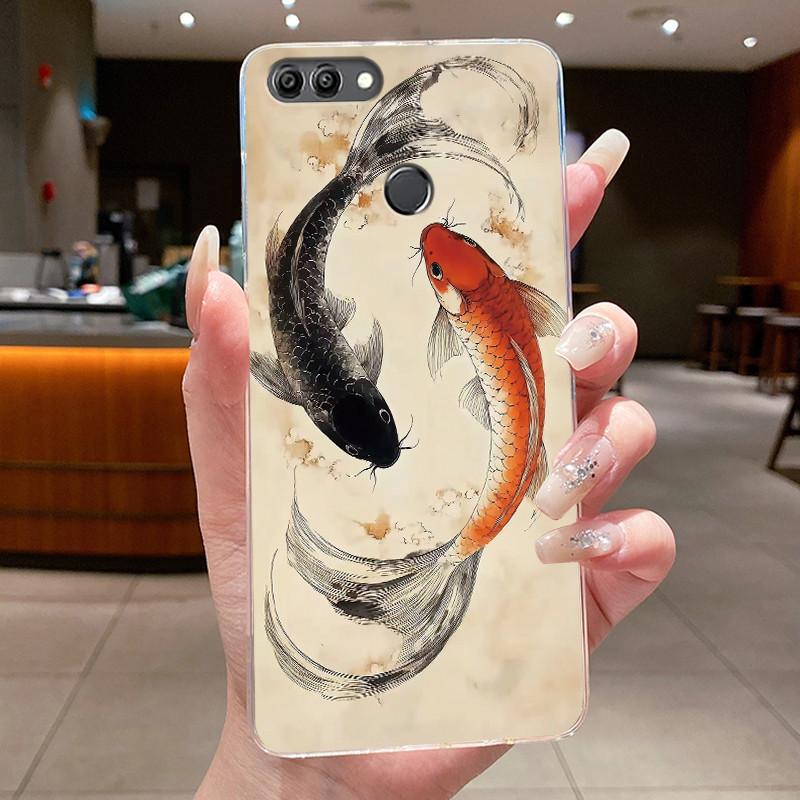 Casing For Huawei Y9 2018 Case Luxury Dragon Cute Cool Boys Girls Transparent Soft Silicone Phone Case Huawei Y9 2018 Back Cover