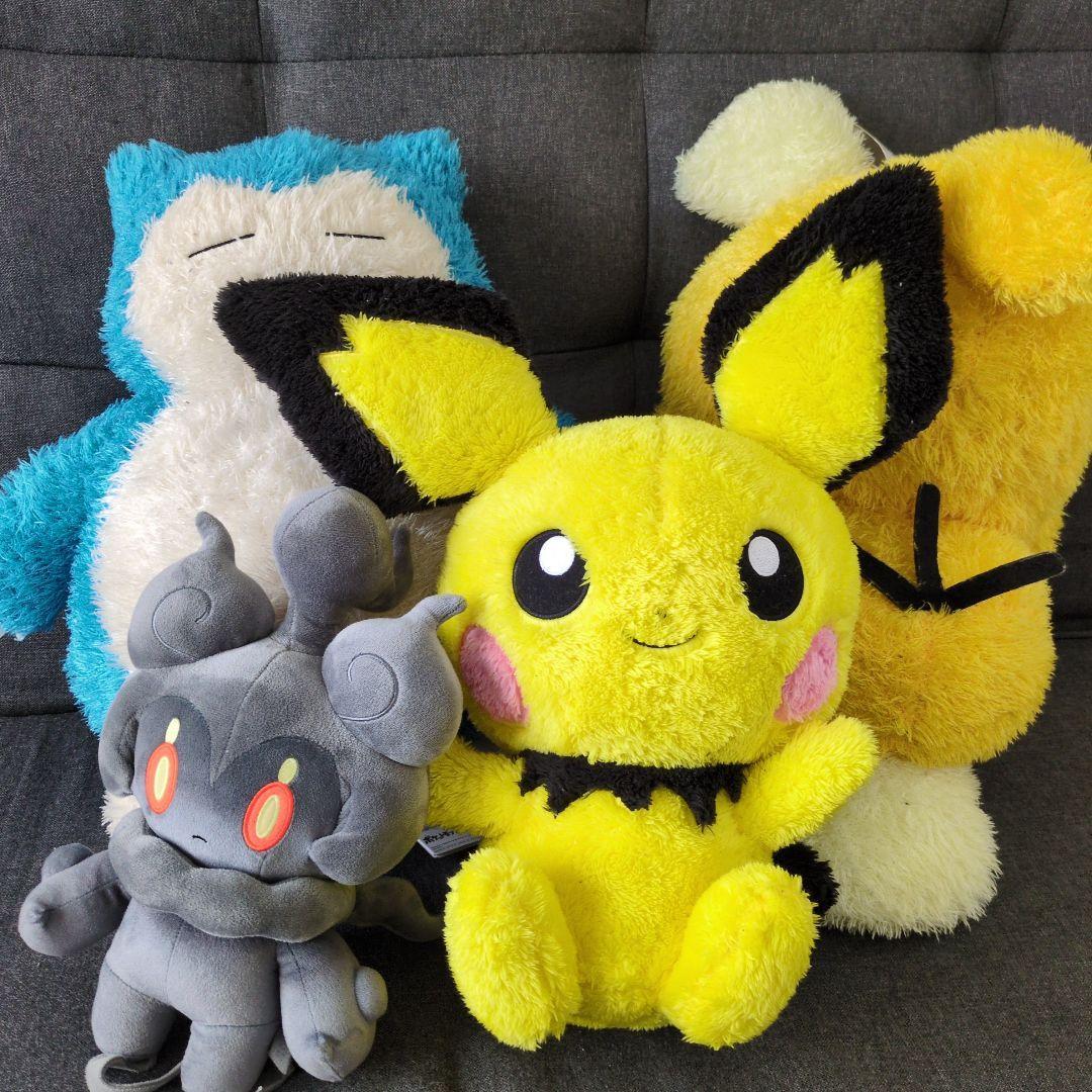 Pokemon stuffed toys set of 4 [Snorlax, Kodak, Pichu, Marshadow]