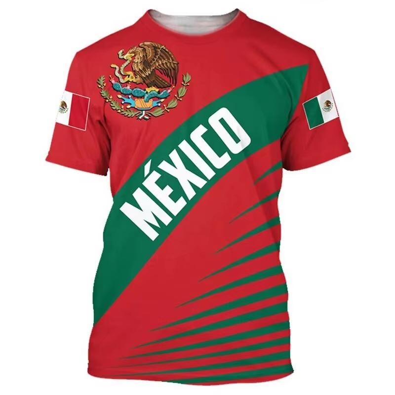 Children's Clothing Boys Summer Fashion Mexico Flag 3d Graphic Print T Shirt Short Sleeve Vibrant Colors Perfect for Casual Wear