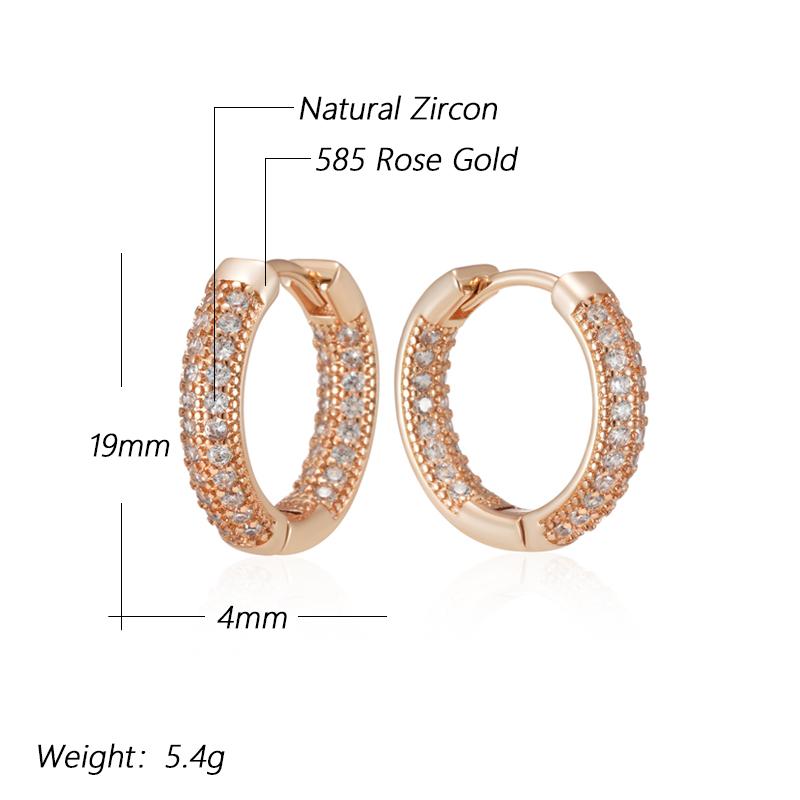 Double Layer Full Natural Zircon Big Hoop Earrings Women Fashion  Rose Gold Color High Quality Fine Daily Jewelry