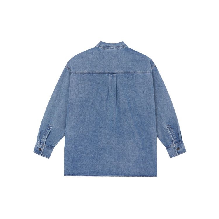 Levis Simple Casual Denim Long Sleeve Shirt Women Shirts Blue A2673-0000