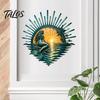 Outdoor Ocean Decor Metal Wall Decor, Turtle/Lighthouse/Mermaid Pattern Weather Resistant Marine Style Room Art Sculptures for Patio Garden And Living