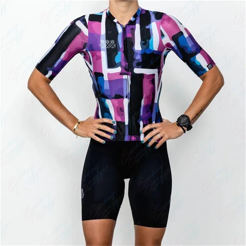 

Woman Tres Pinas Classic Stripes Cycling Jersey Set Spring Summer Short Sleeve Tights Bib Shorts Bike Triathlon Clothing Top 5XL
