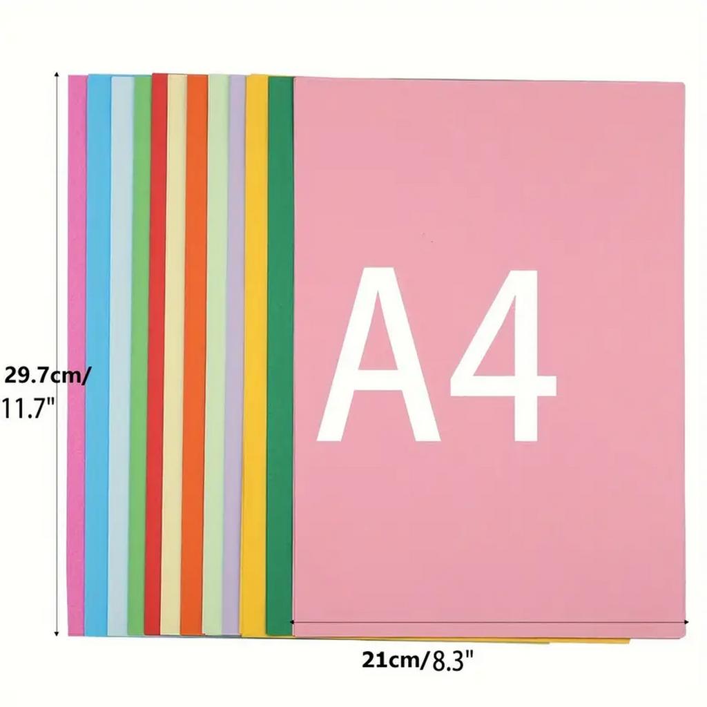 A4 Druckerpapier Kopierpapier 10 Farben Zufällig farbiges Papier Schreibwarenpapier Mehrzweck farbiges Druckpapier Origami Papier