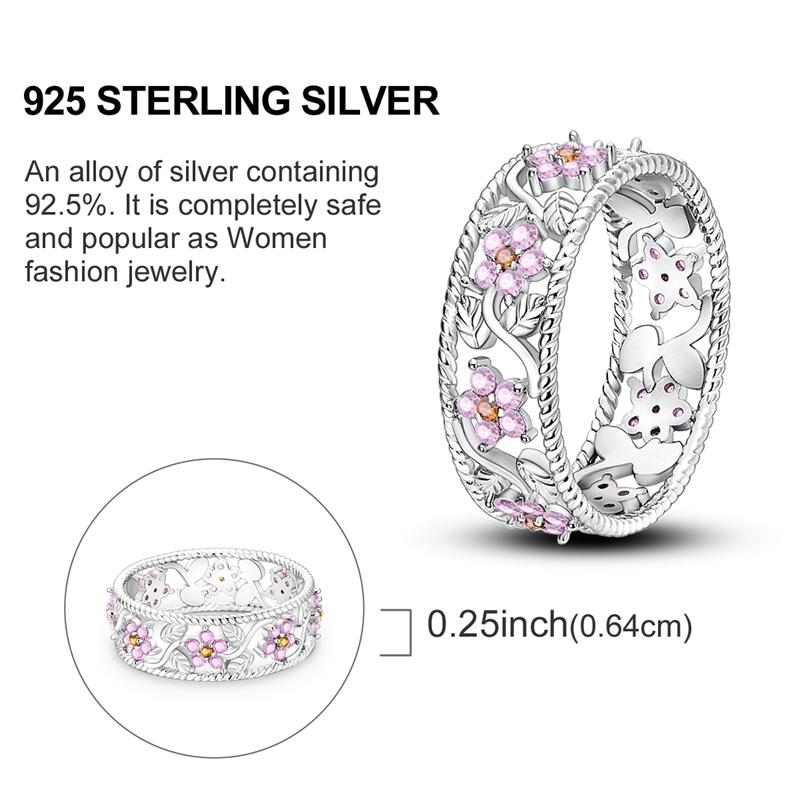 Rings Sales 925 Silver Love Heart Sun Moon Star Iris Adjustable Rings For Women Wedding Birthday Party Jewelry Gift