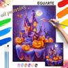 Digital Halloween Pumpkin Castle Oil Painting Painting Art Coloring Painting Handmade Diy Home Decoration Painting