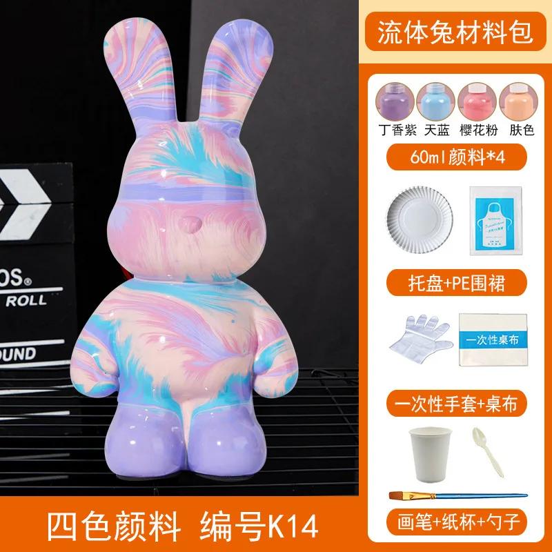 Acrylfarben-Set „Fluid Rabbit White Embryo“ für die Herstellung von handgefertigtem DIY-Spielzeug und kreativen Ornamenten – inklusive Flüssigmalerei-Set für „Fluid White Bear“.