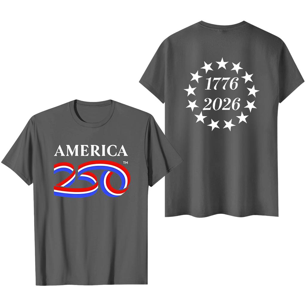 Men's Casual Short Sleeve T-Shirt 250 Years Anniversary Graphic Print Crew Neck Soft Fabric Comfortable Fit Lightweight