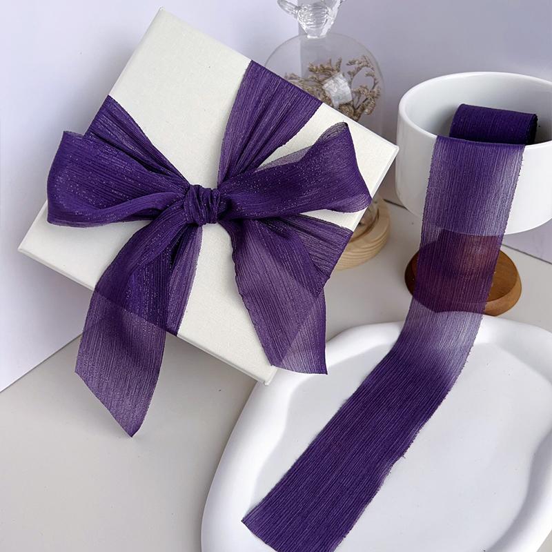 1PC Silver Glitter Ribbon Sparkling Organza Ribbon Ribbon Bow Wedding Cards & Invitations