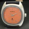 HAND-WINDING VINTAGE ALLWYN 6300A INDIA MENS ORANGE COLOR DIAL WATCH a703949-1