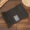 Genuine Leather Leather Clip Purse For Men Multi Card Wallet With Iron Chain Wrist Men Purse For 6 Inch Mobile Phone Pouch Coins