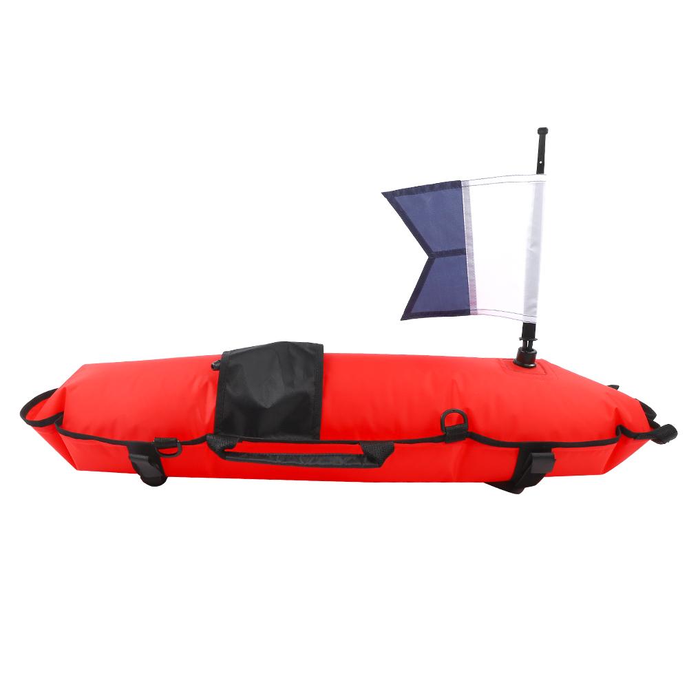 Outdoor Inflatable Float Scuba Diving Surface Marker Buoy with Dive Flag (Red)