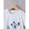 European Sizes Boys' Summer Short-Sleeve T-Shirt with a 'Cartoon Airplane' Print