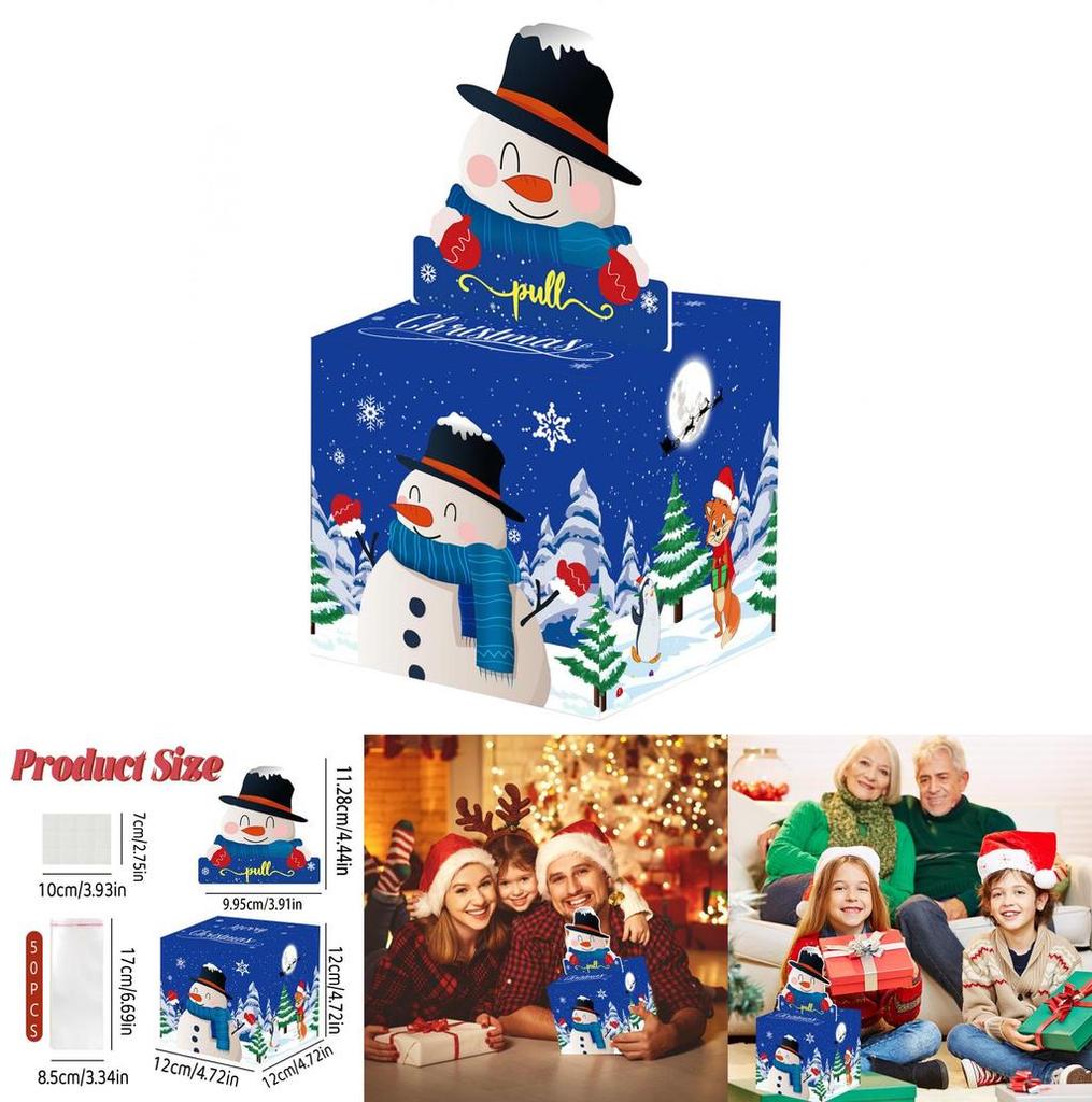Christmas Snowman Theme Party Decor Gift Box With Paper Material For Holiday Celebrations