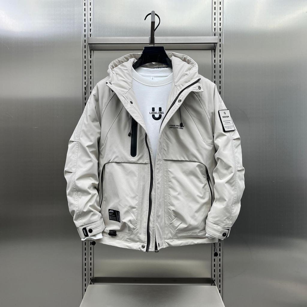 Męska Modna Wiatroszczelna Kurtka Góralska – Stylowa, Wszechstronna i Przystojna Odzież Robocza z Kapturem