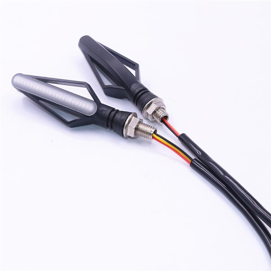 Universal 2 Pair Front Drl Rear Tailight Flasher Strobe Dual Colors 3 In 1 Drl Brake Flowing Turn Signal Indicator Lights Lamp Replace