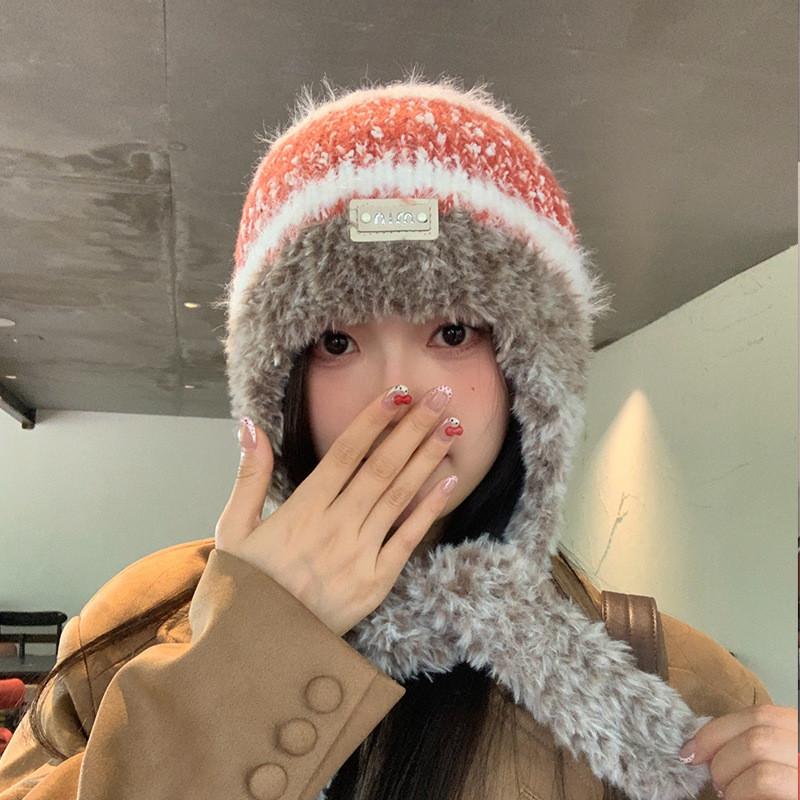 

Plush Womens Winter Hat With Windproof Warmth For Casual And Fashion Use помаранчевий