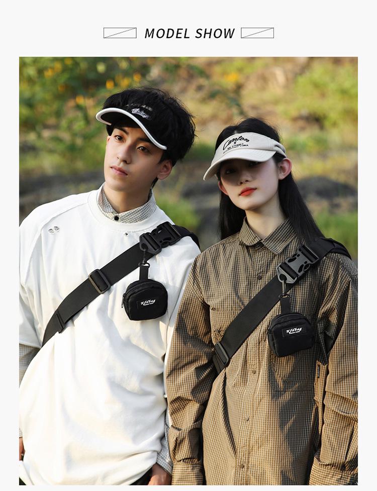 Unisex Crossbody Bag - Korean-Influenced, Casual Nylon, Waterproof, Functional Workwear Style