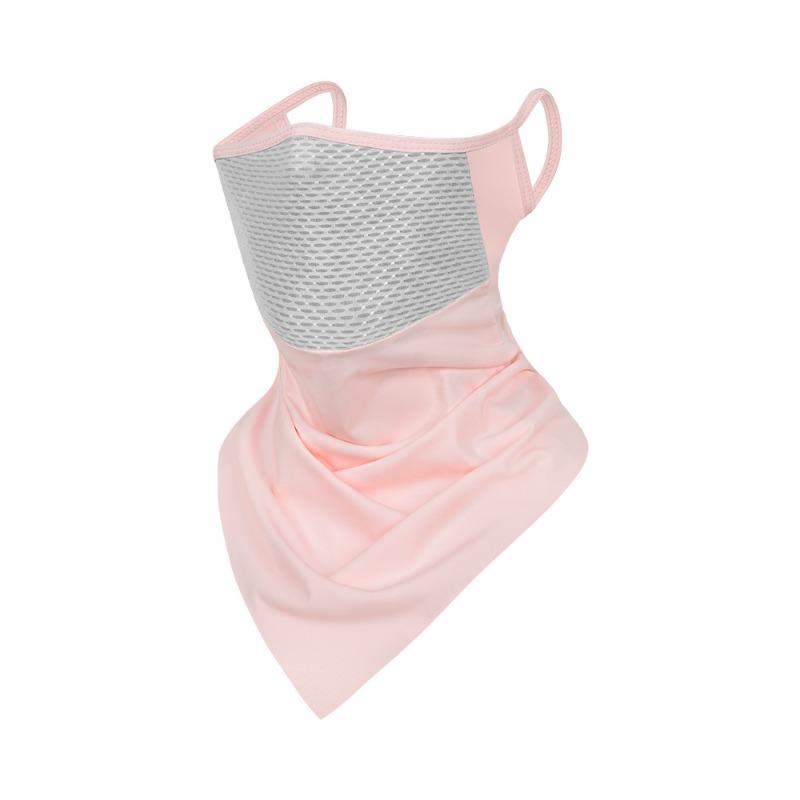 Cycling Sun Protection Face Mask Unisex Ice Silk Windproof Neck Face Cover Triangular Scarf for Outdoor Sports Motorcycle Riding