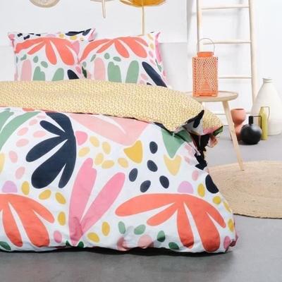 Parure De Lit - Sunshine - 240x220 Cm - 2 Personnes - Coton Imprimé Graphique