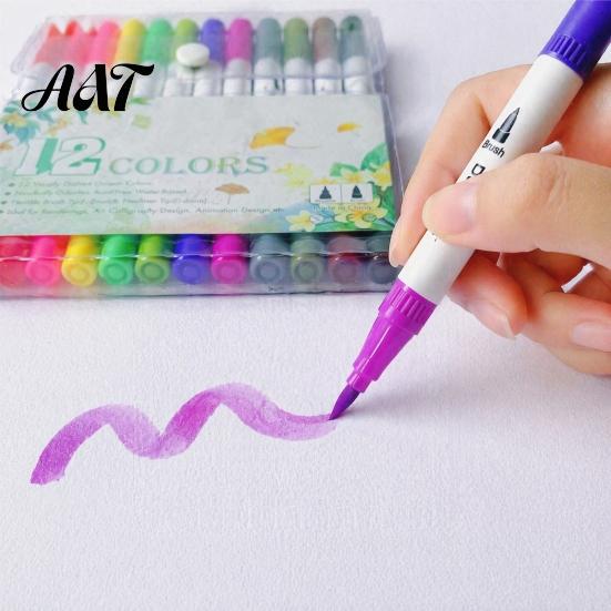 Art Enlightenment Tools Drawing Markers Set, with Brush And Fine Point Tips, Washable Pens Water-soluble Ink Supplies, for Hand-Drawn Creation