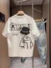 Men's Summer 100% Cotton Fashionable Casual Loose Trendy Pattern Printed Round Neck Short Sleeve T-shirt Top