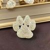 Paw Print Brooch for Women, Rhinestone Cat Dog Foot Pin, Sparkling Cubic Zirconia Badge for Coat Bag Hat, Teacher Pet Lover Gift