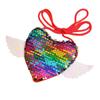 Sequin Wings Lanyard Crossbody Bag & Coin Purse for Kids