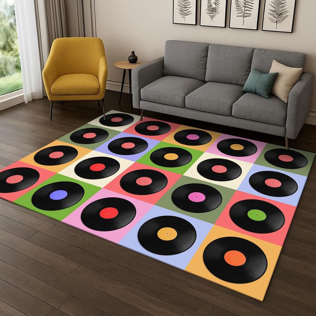 

DJ Screen Record Music Carpet Rug Floor Mat for Living Room Sofa Home Bedroom Kitchen Doormat Decor,Playroom Non-slip Area Rug 40x60cm