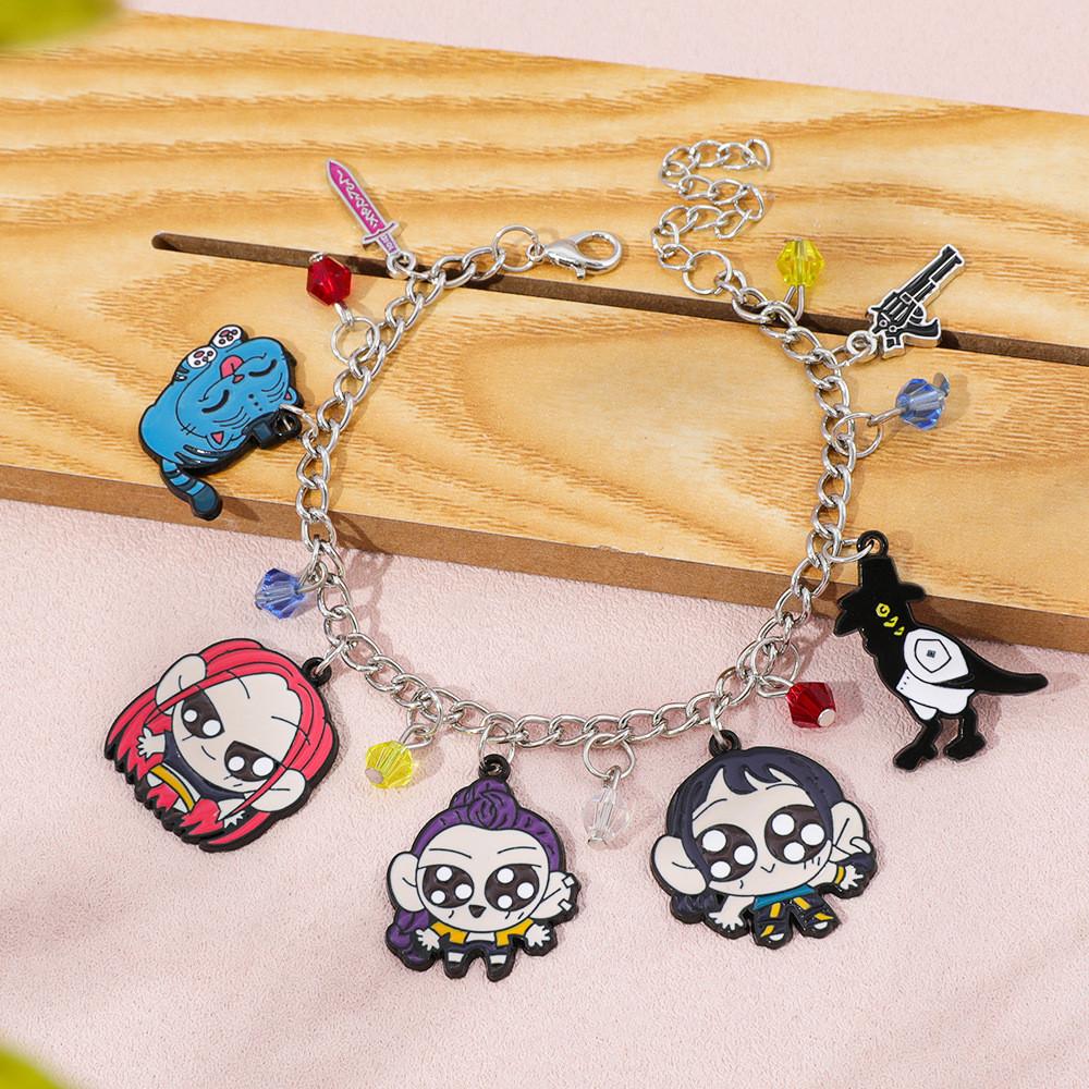 Bracelet Huntr X Personnage de dessin animé en alliage de zinc avec finition plaquée pour hommes et femmes Bijoux