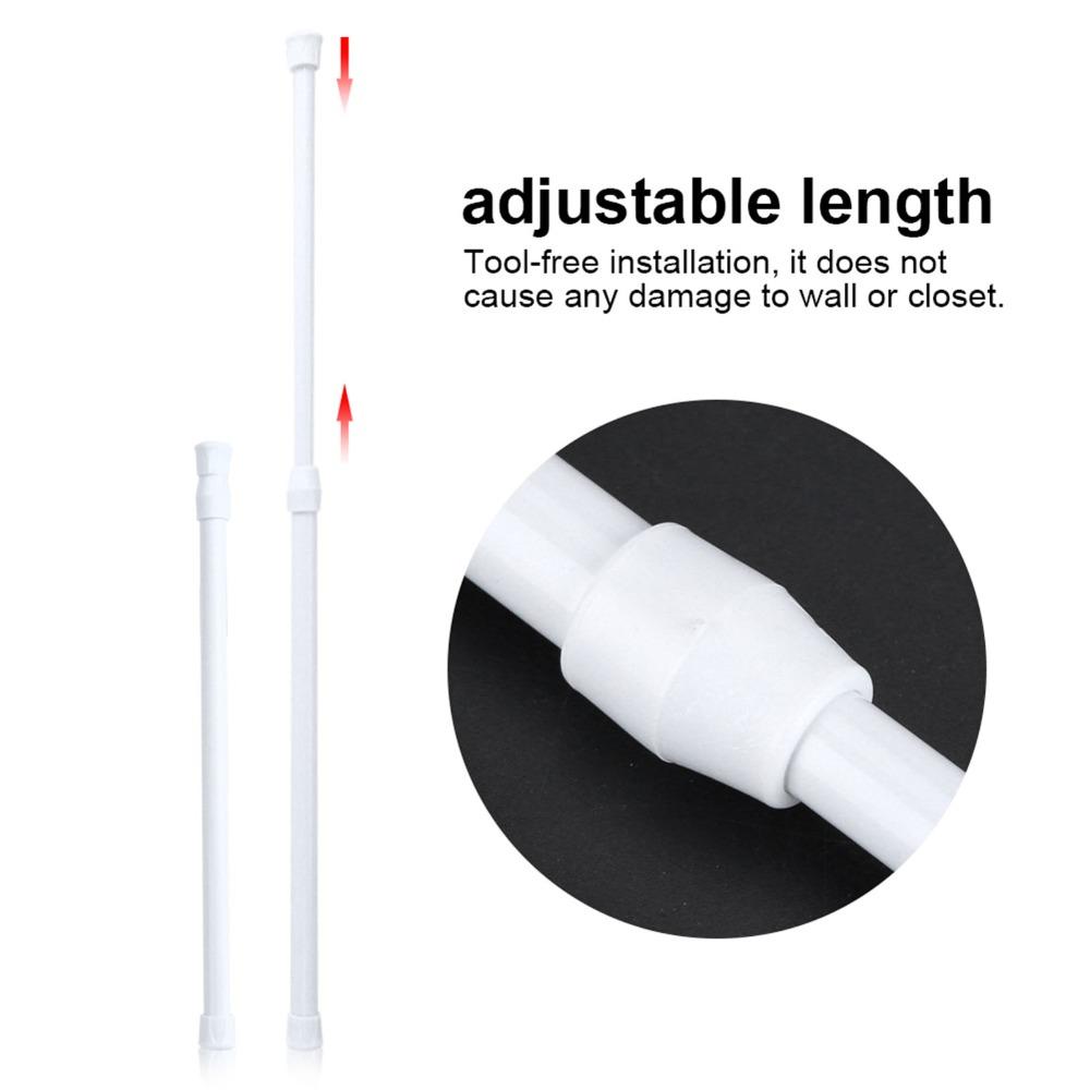 No Drilling Adjustable Shower Rod Carbon Steel Telescopic Rod Pole  Shower Curtain